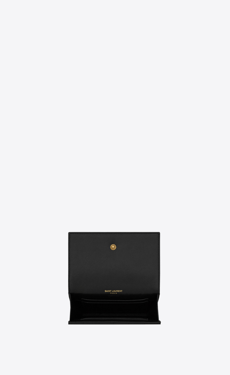 SAINT LAURENT cassandre matelassé carré small envelope wallet in quilted leather outlook