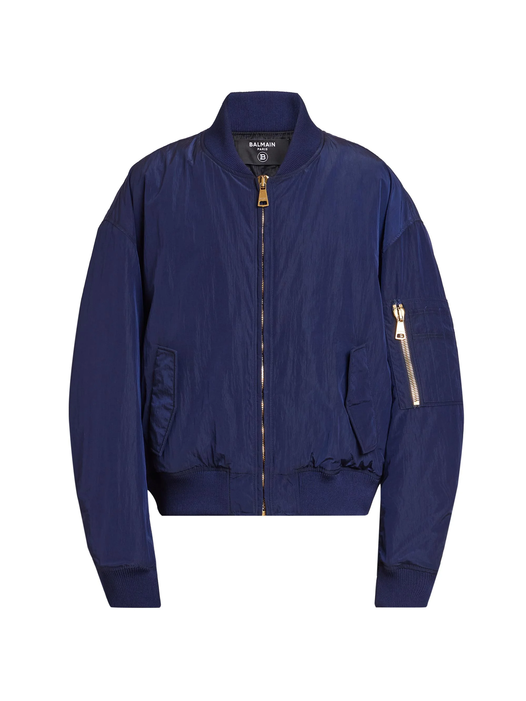 Men's Cotton Drop Shoulder Bomber Jacket - Bleu - 1