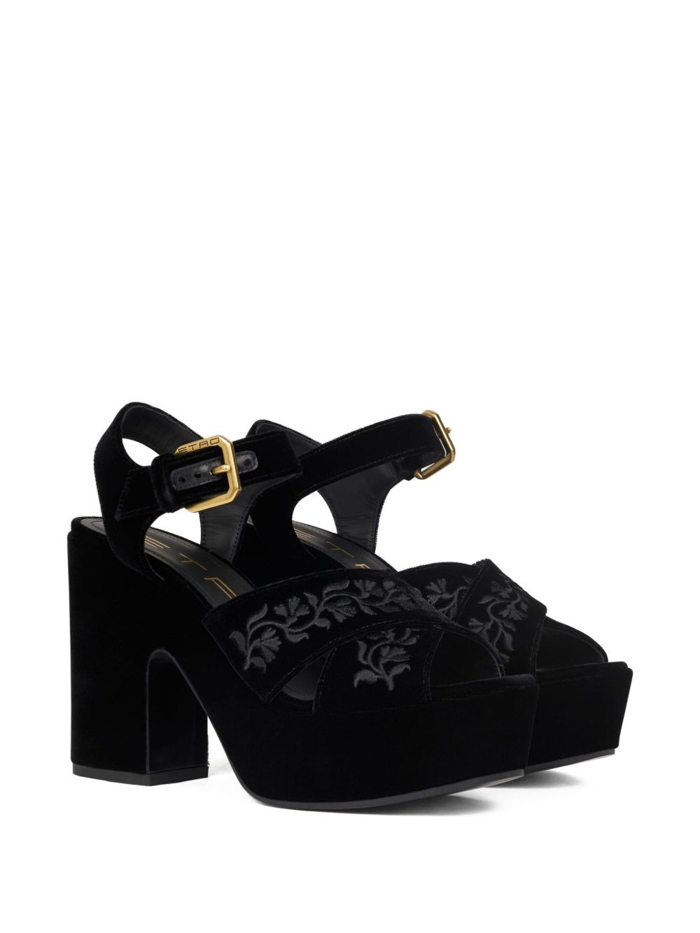 100mm velvet sandals - 2