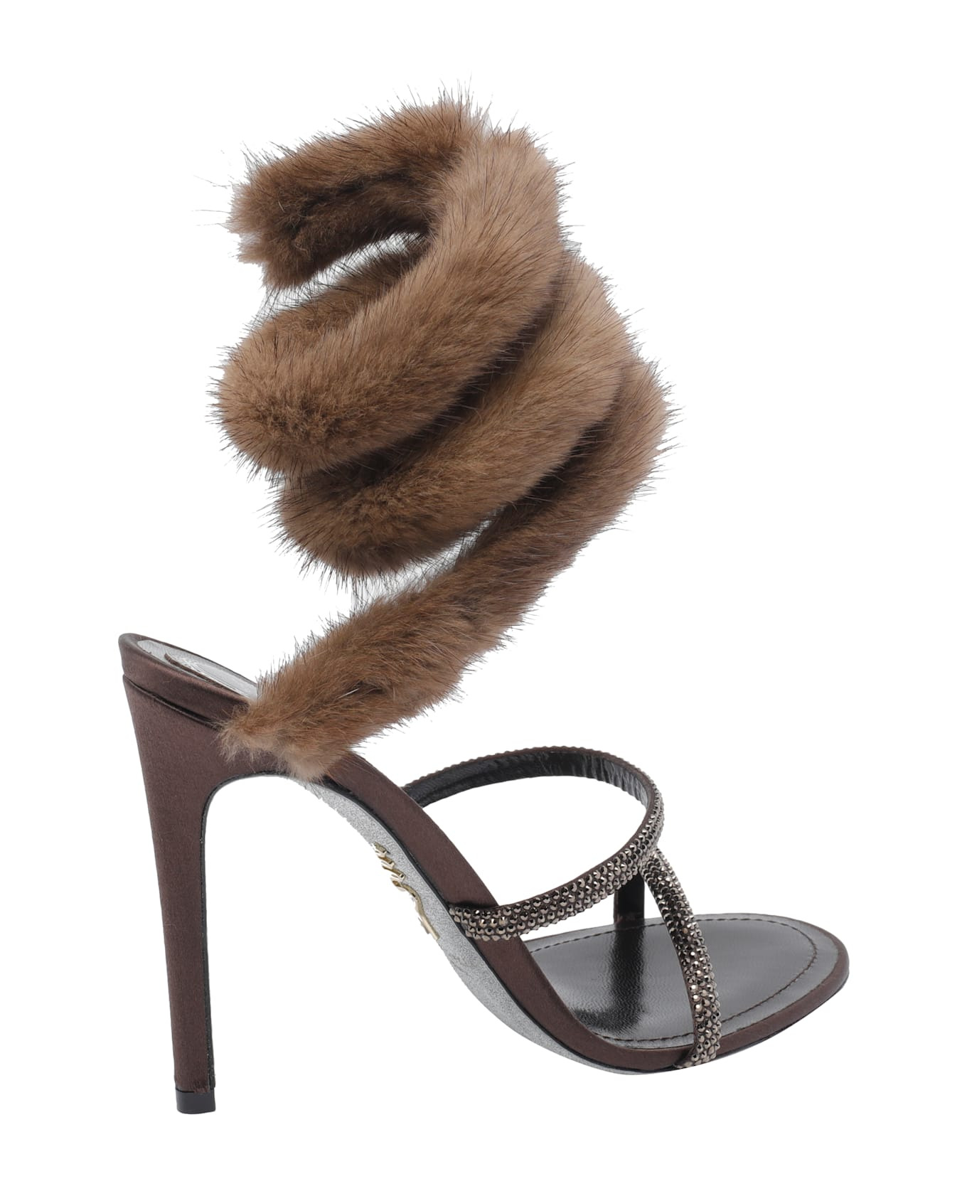 Heeled Sandal With Real Fur Details - 3