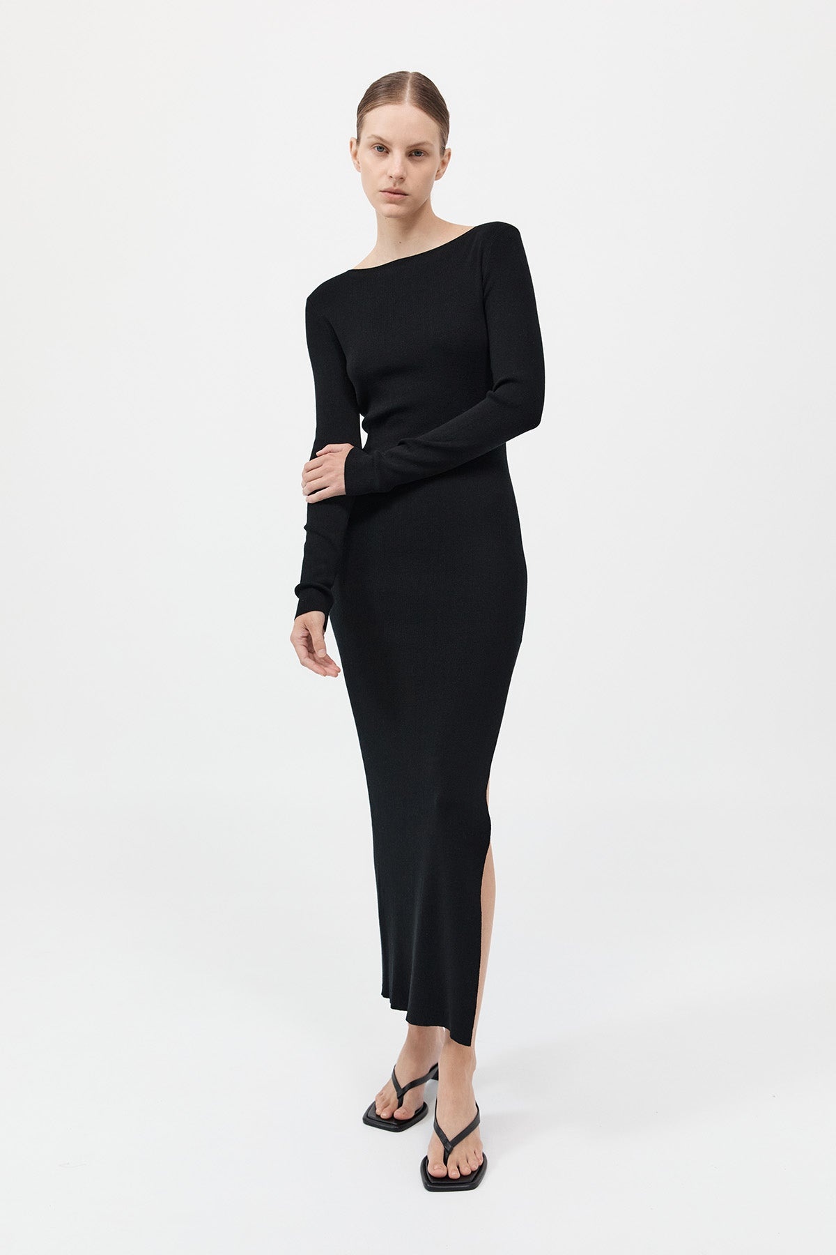 Cut Out Dress - Black - 3