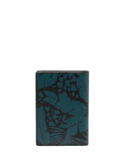 SAINT LAURENT leaf-print logo cardholder outlook