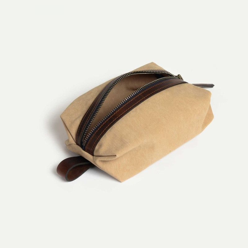 ZAZOU TOILETRY CASE  -  WHEAT STONEWASHED 3