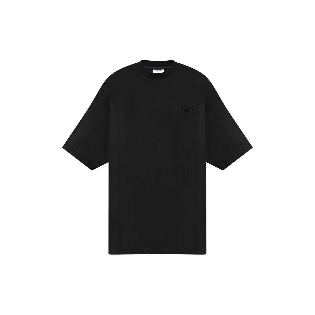 EMBROIDERED LOGO OVERSIZED T-SHIRT (BLACK) - 1