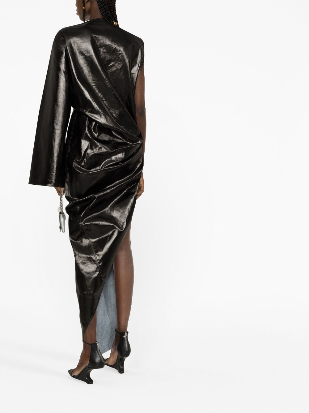 high-shine single-shoulder dress - 4