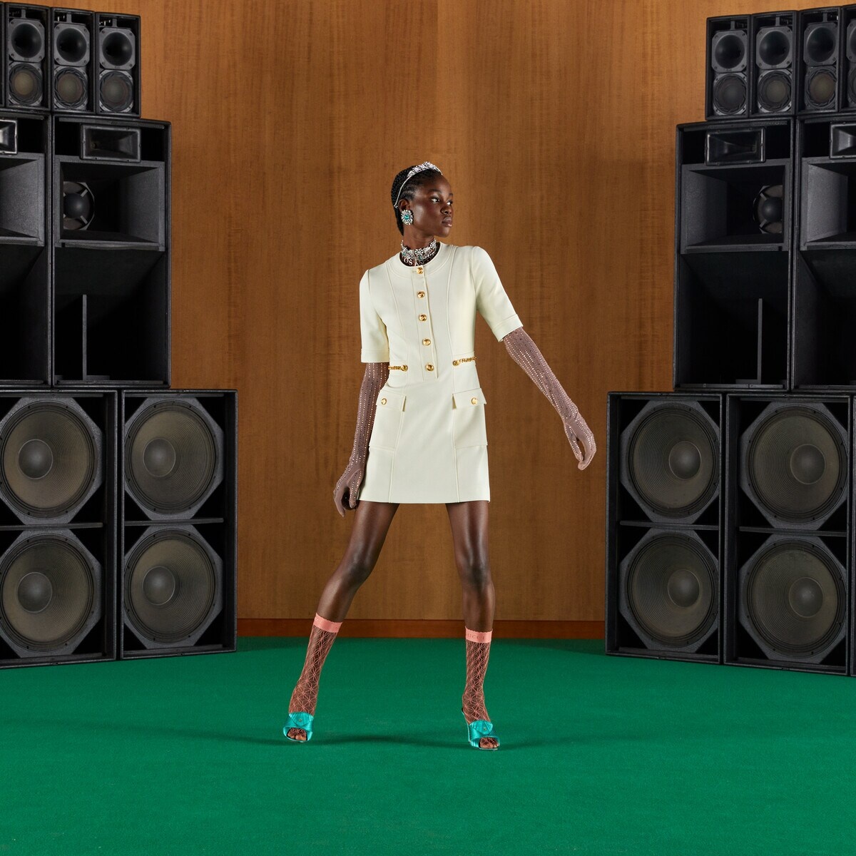 Viscose dress with Double G chain - 2