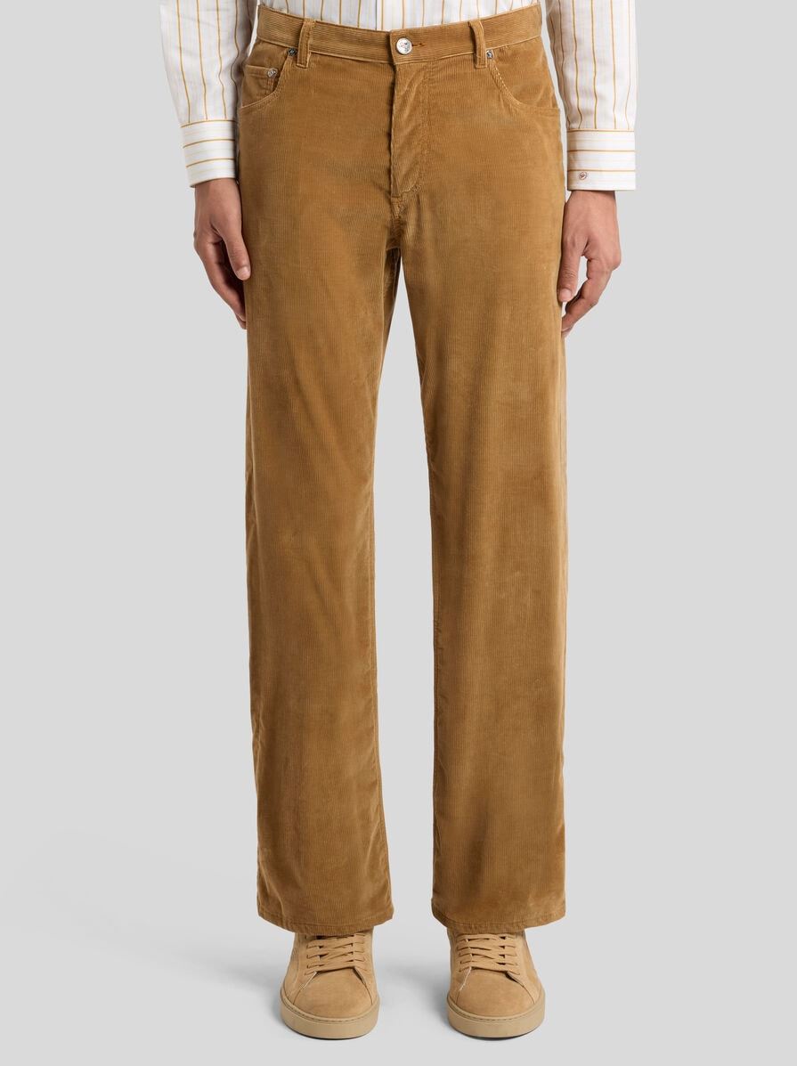 STRAIGHT-LEG FIVE-POCKET TROUSERS IN CORDUROY VELVET - 2