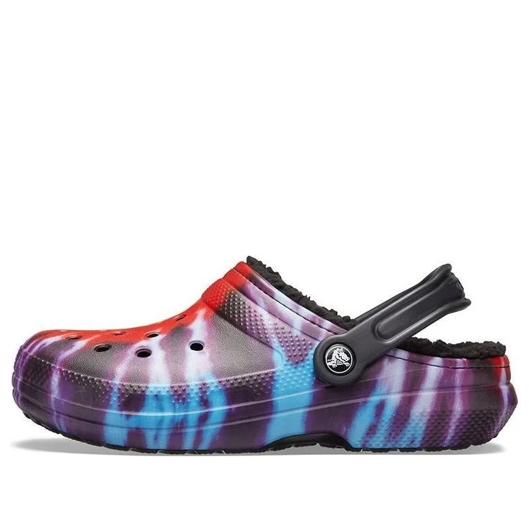 Crocs Classic Tie Dye Stay Warm Cozy Crocs Sports Slippers Unisex Purple Red 206341-988 - 1
