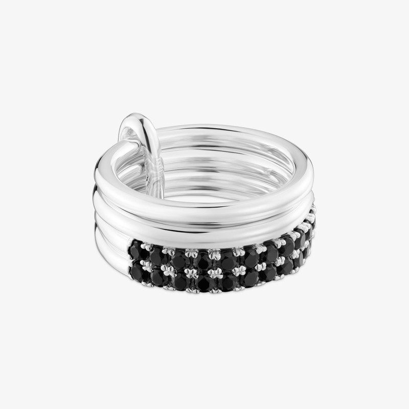 TOUS Silver Ring with black spinel TOUS Straight outlook