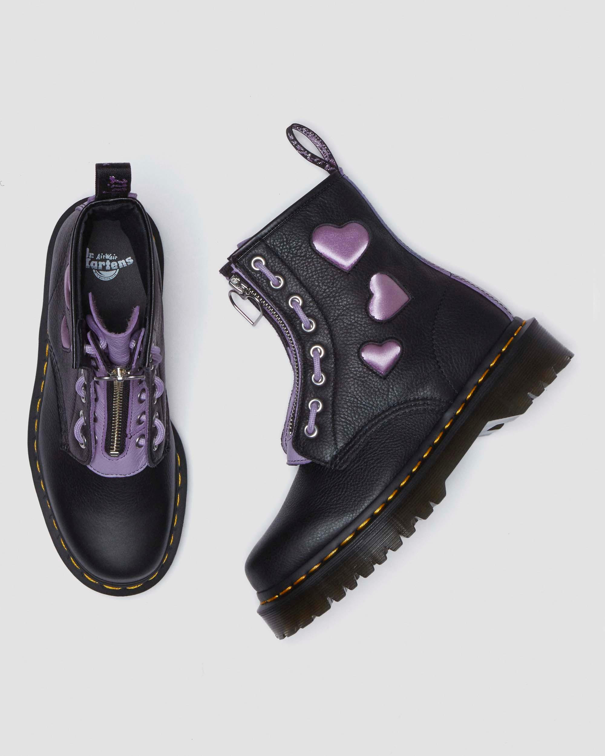 1460 Zip Heart Virginia Satin Lux Lace Up Boots - 2