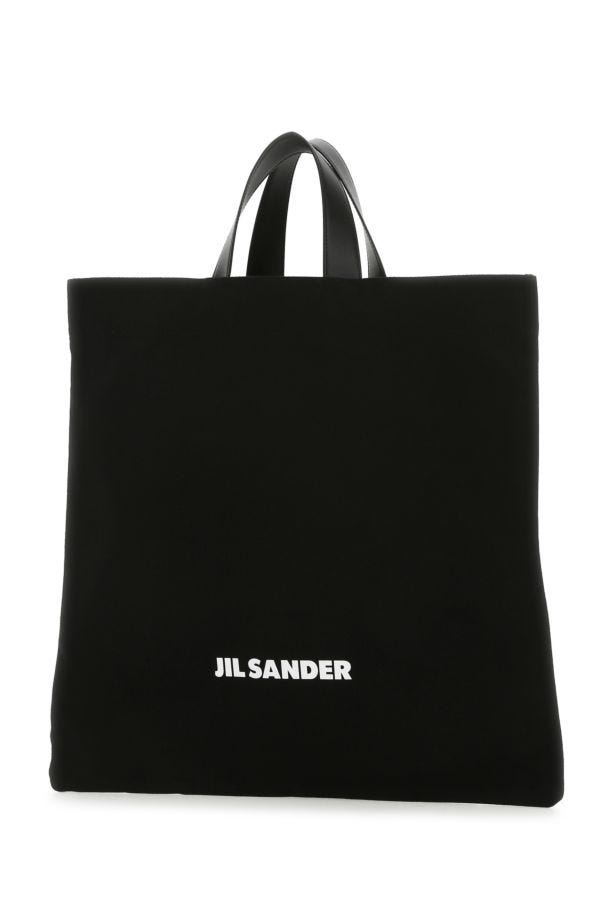 JIL SANDER Black Canvas Shopping Bag - 2