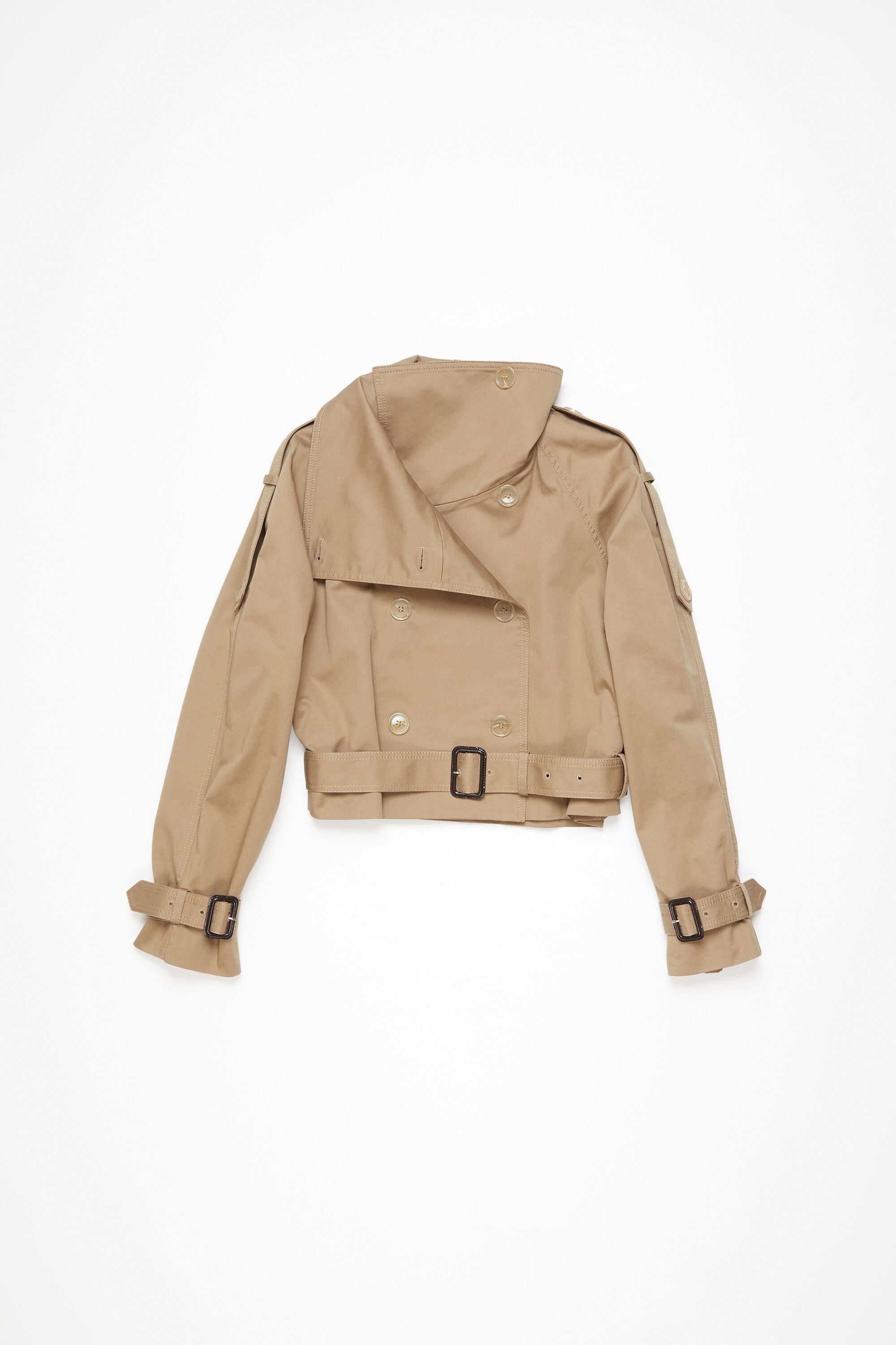 Double-breasted trench jacket - Cold beige - 1