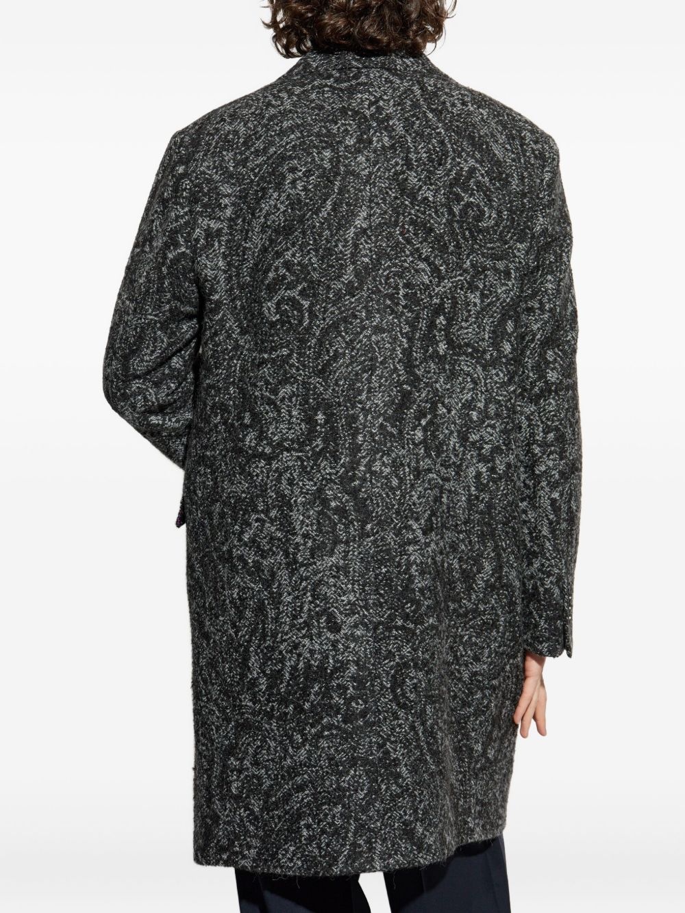 paisley-patterned long coat - 4