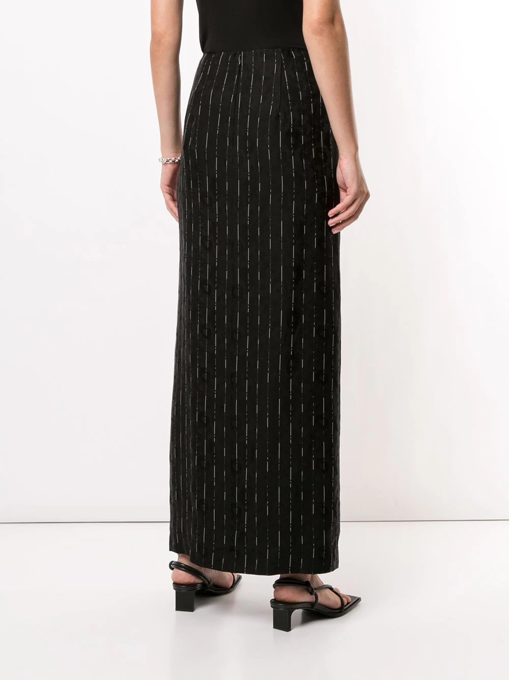 pinstripe split skirt - 4