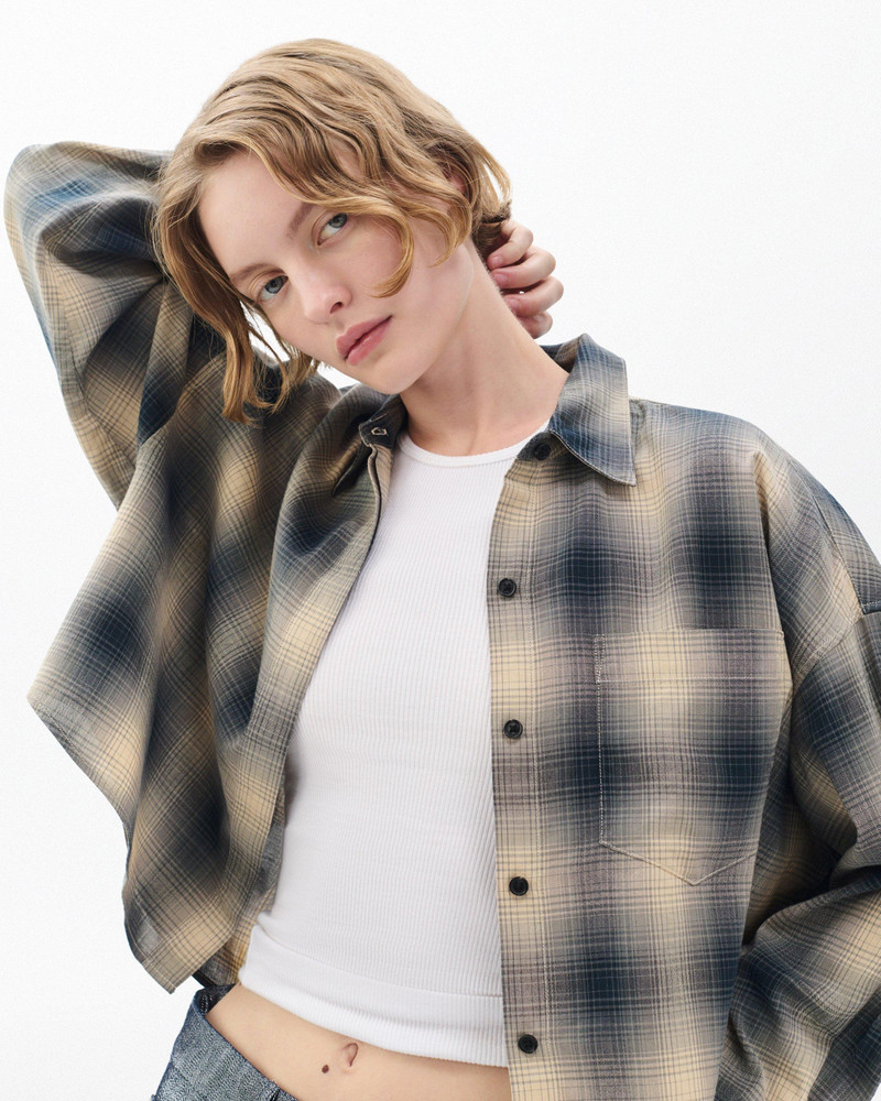 Marin Cropped Plaid Shirt 2