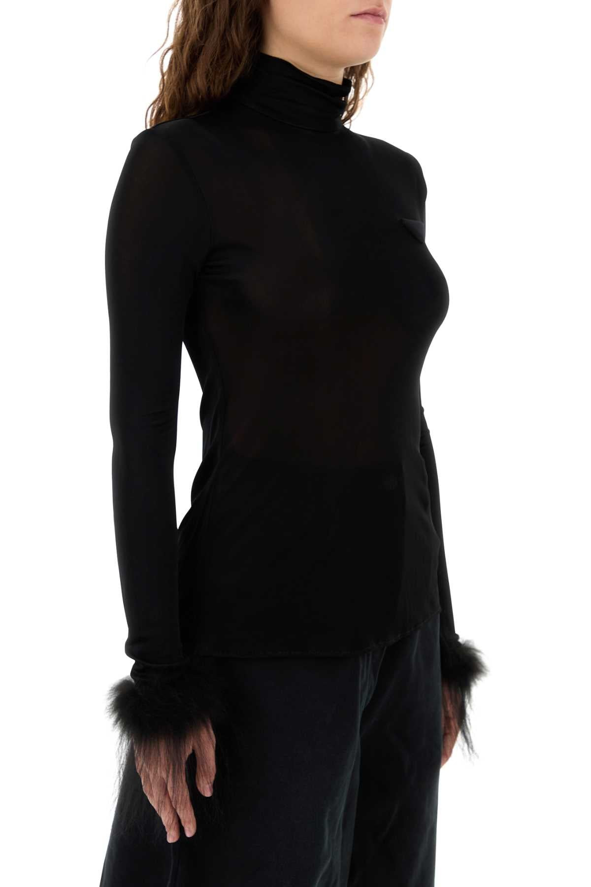 Prada Women Black Jersey Top - 3