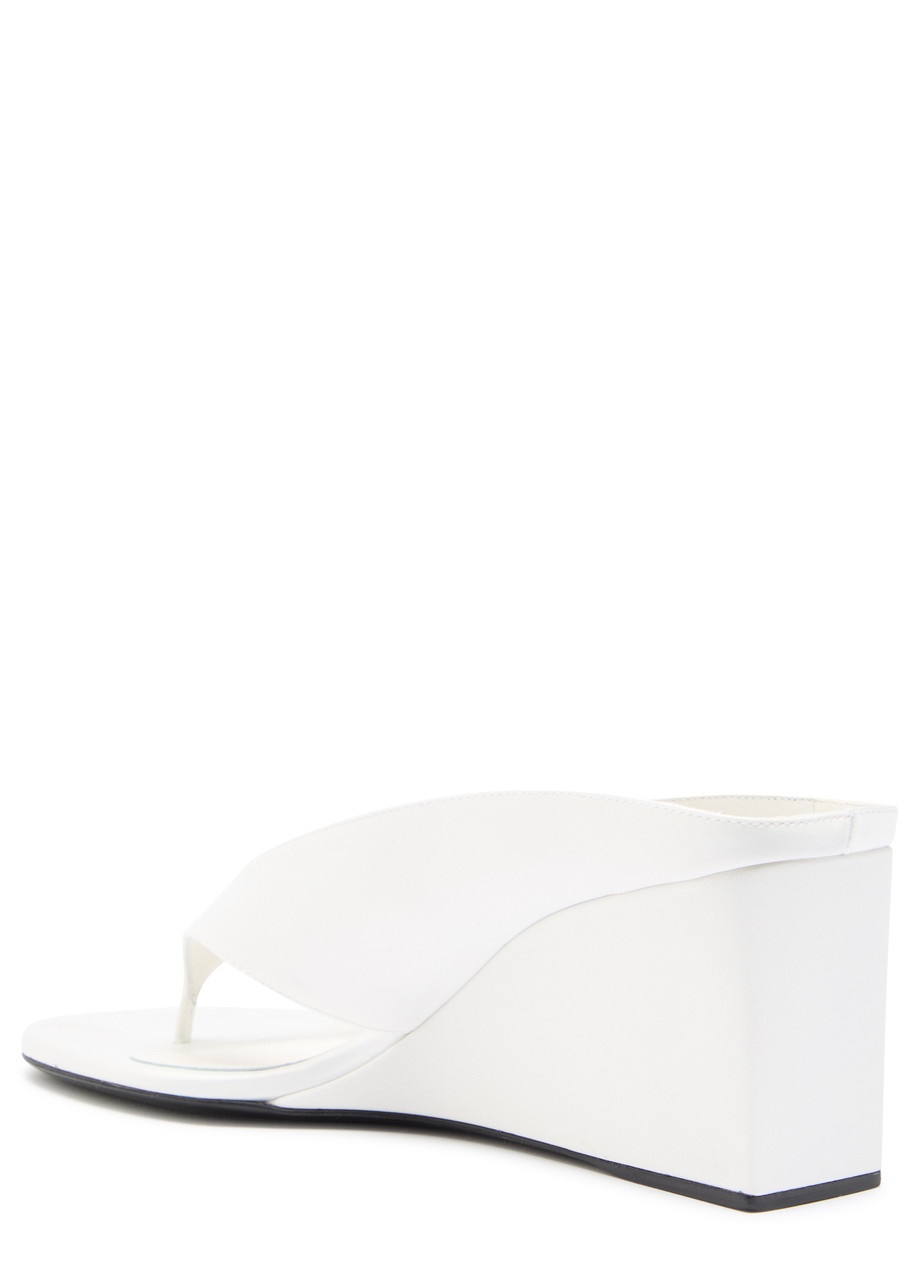 Alaïa Cube 75 Satin Thong Wedge Mules - 2