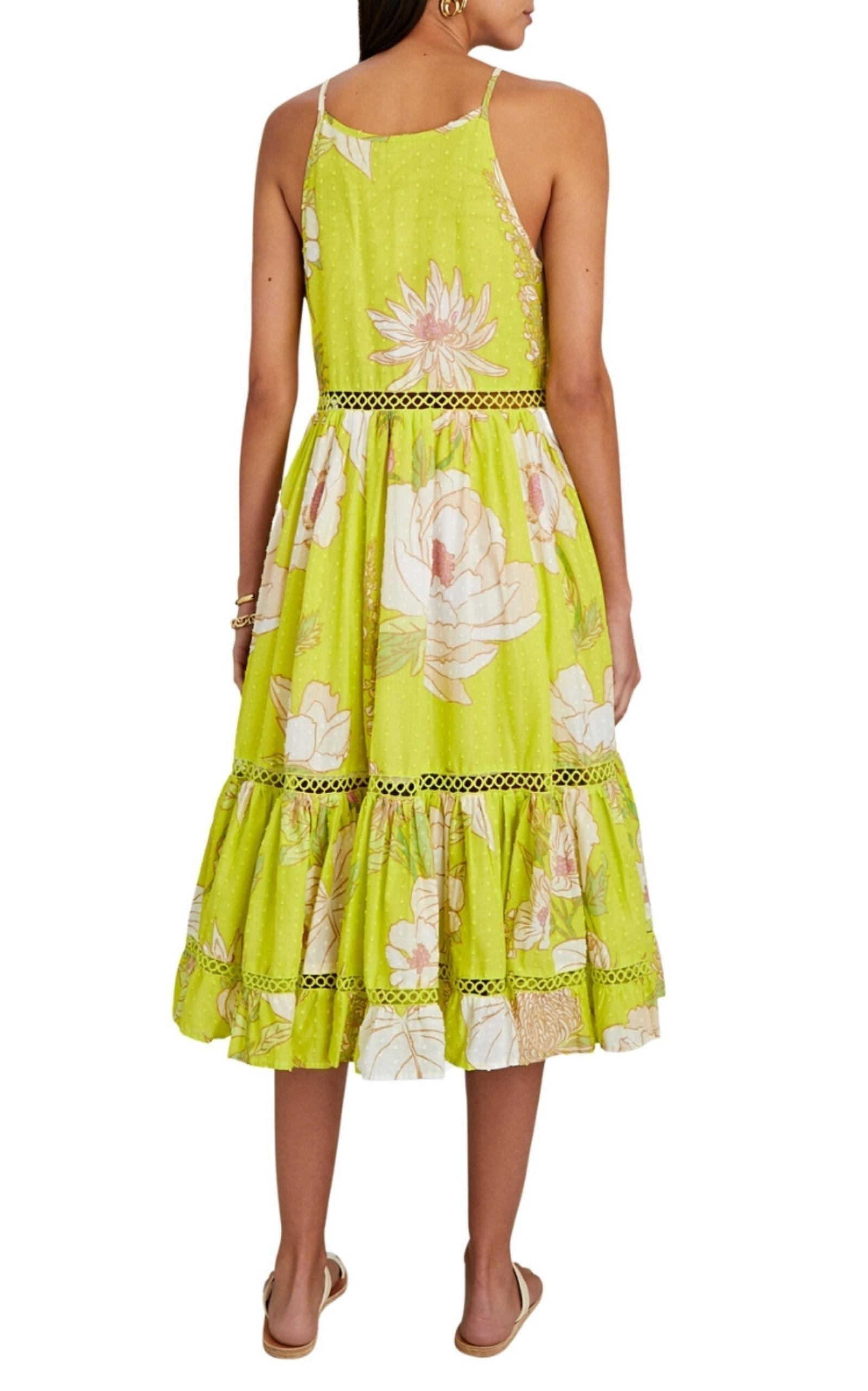 Neon Garden Cotton Midi Dress - 4
