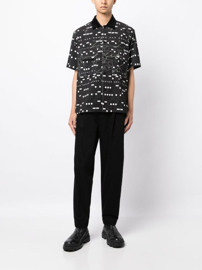 sacai x Interstellar geometric-print cotton shirt outlook