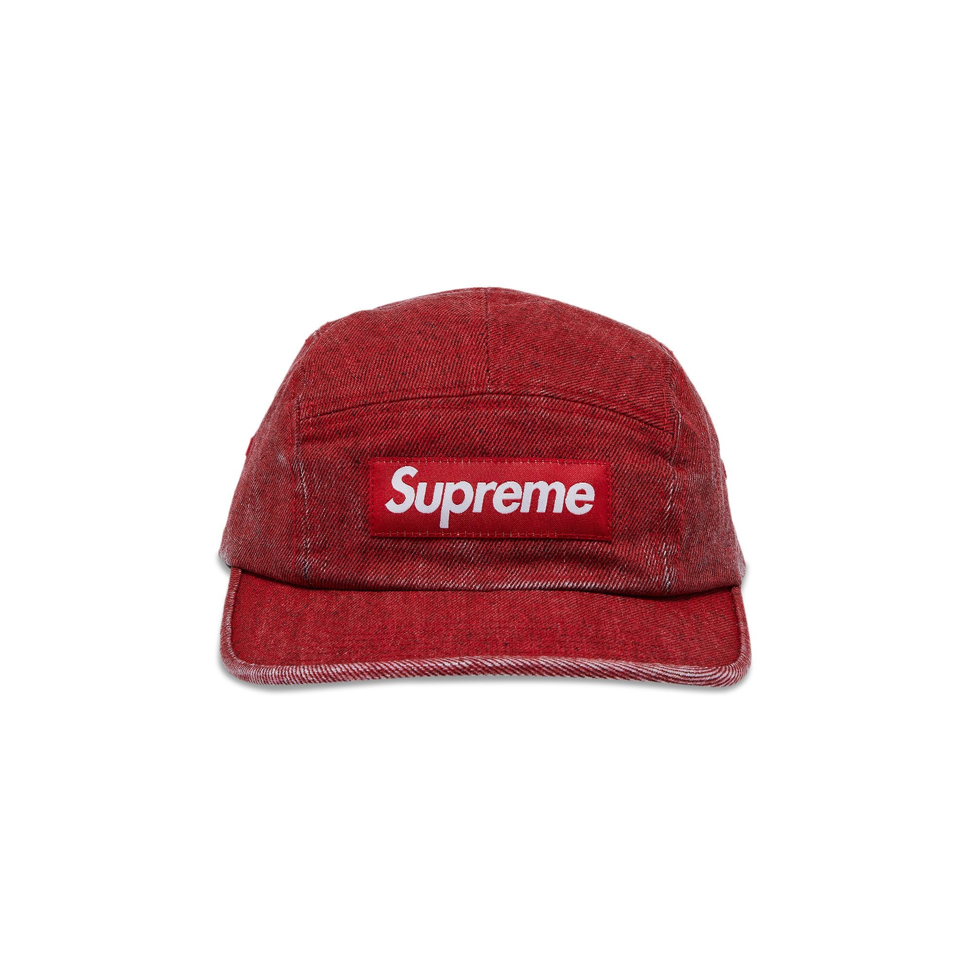 Supreme Coated Denim Camp Cap 'Red' - 1