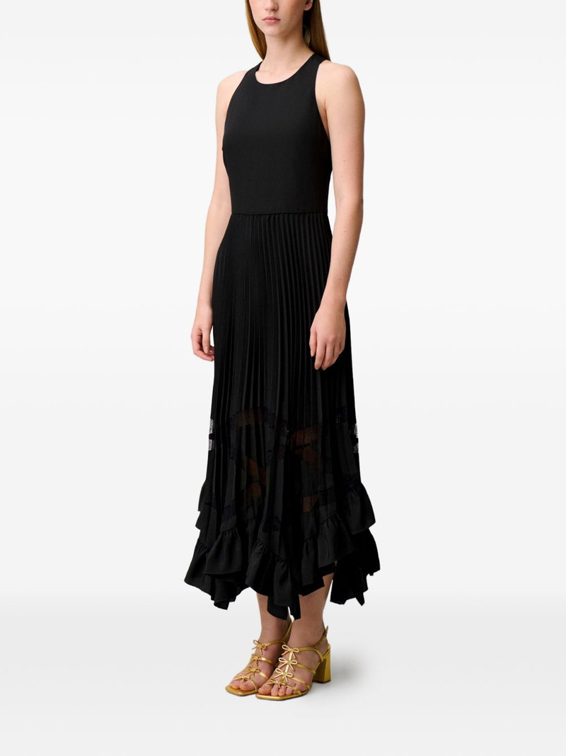 pleated ruffled-hem dress 4