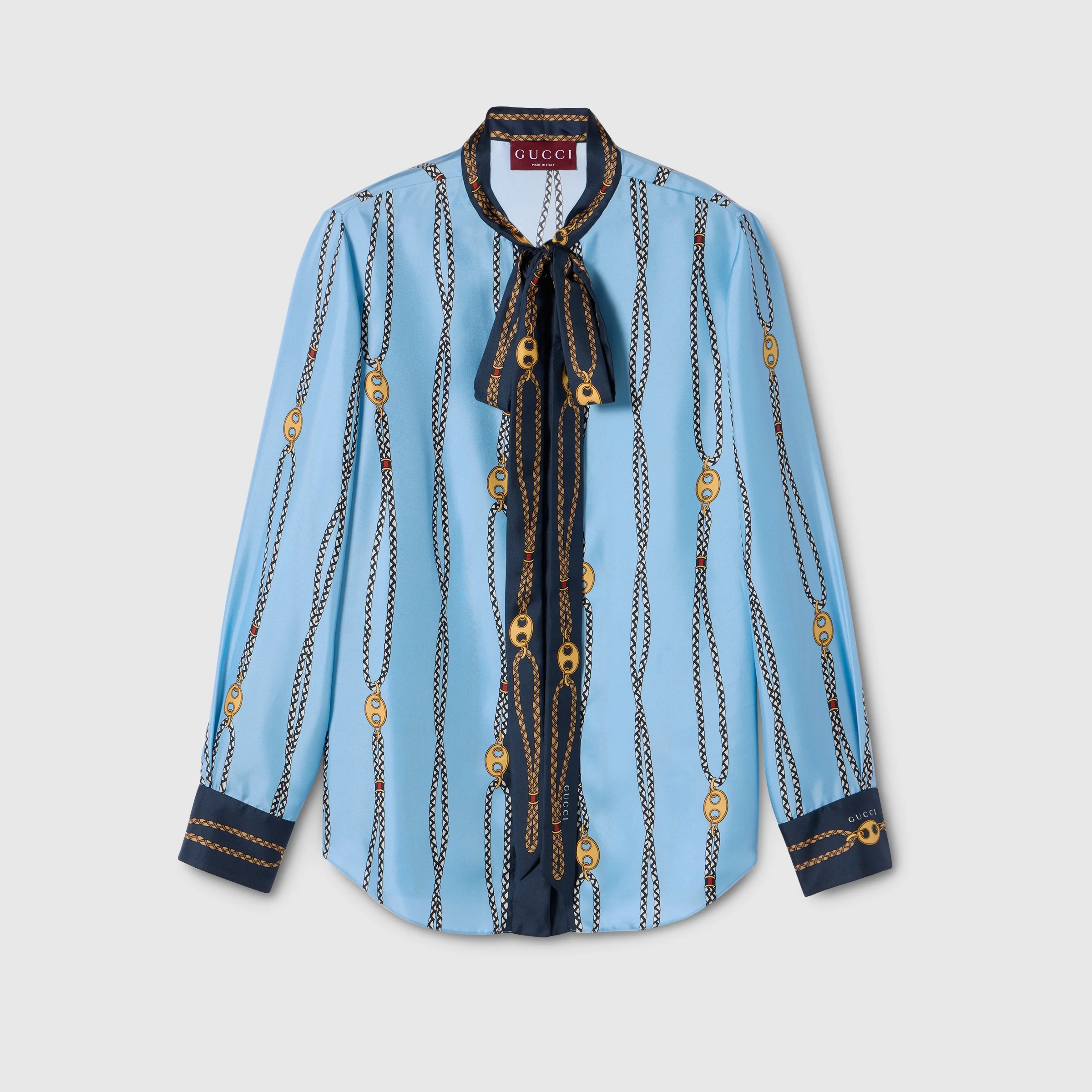 Printed silk twill shirt - 1