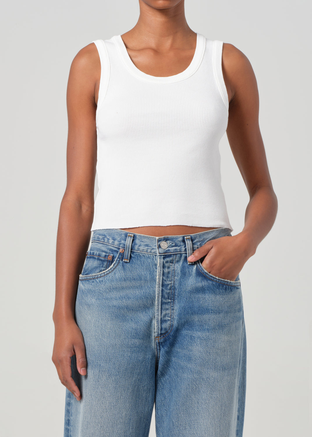 SHRUNKEN POPPY TANK IN WHITE - 2