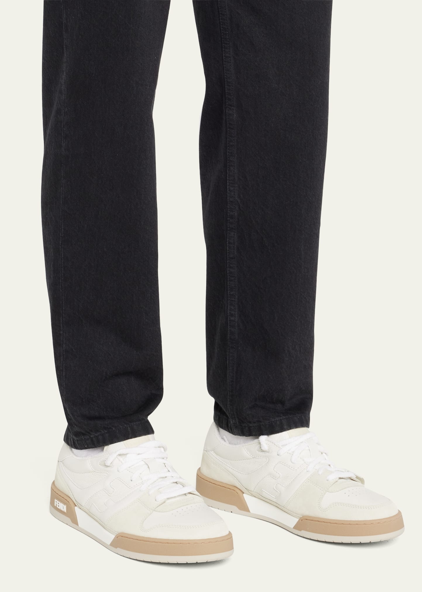 Men's Match Leather FF-Logo Low-Top Sneakers - 2