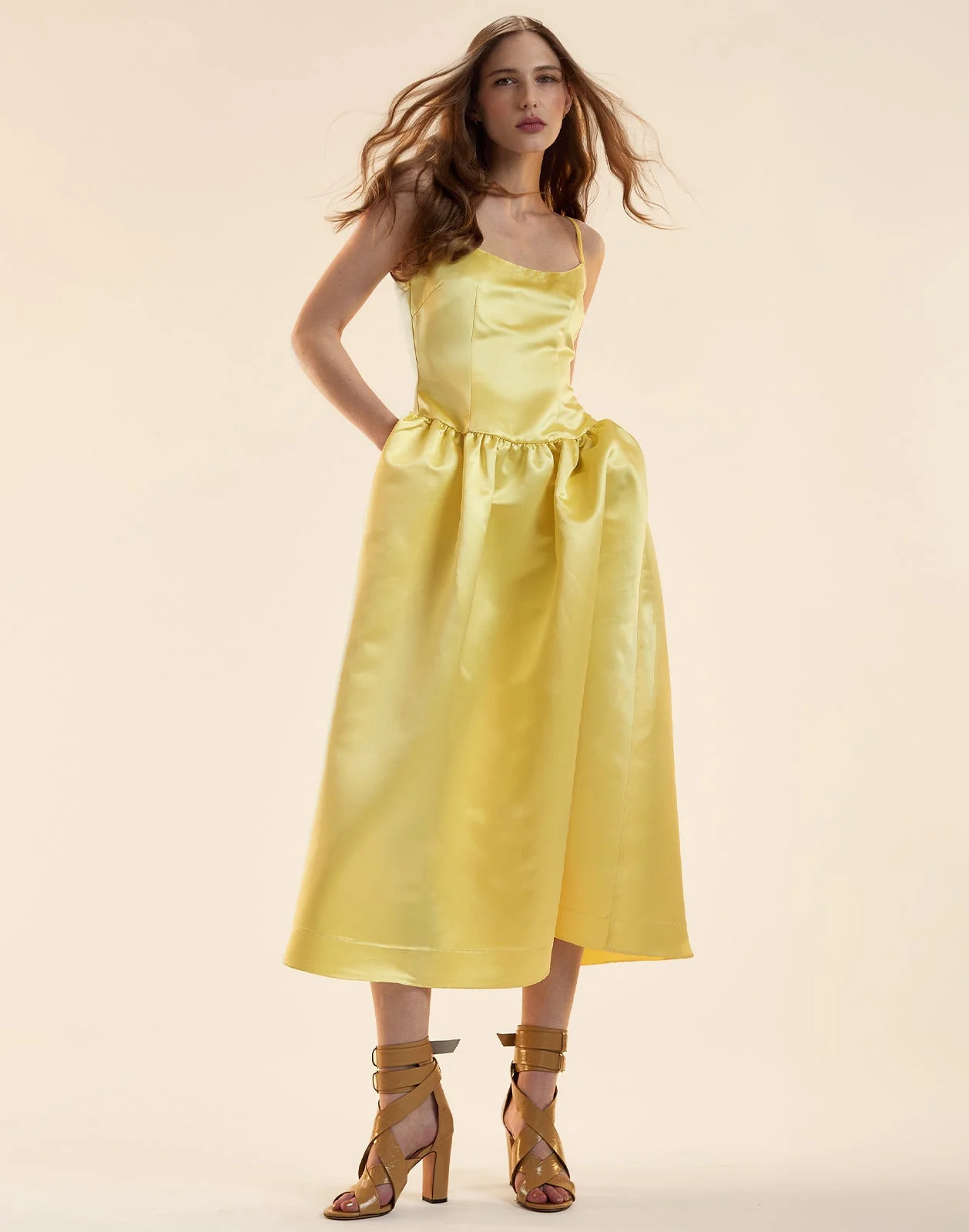 Genevive Satin Midi Dress - 1