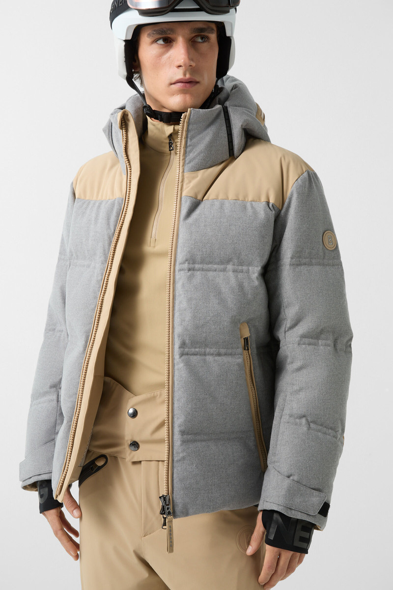 Wali down ski jacket in Gray/beige 7