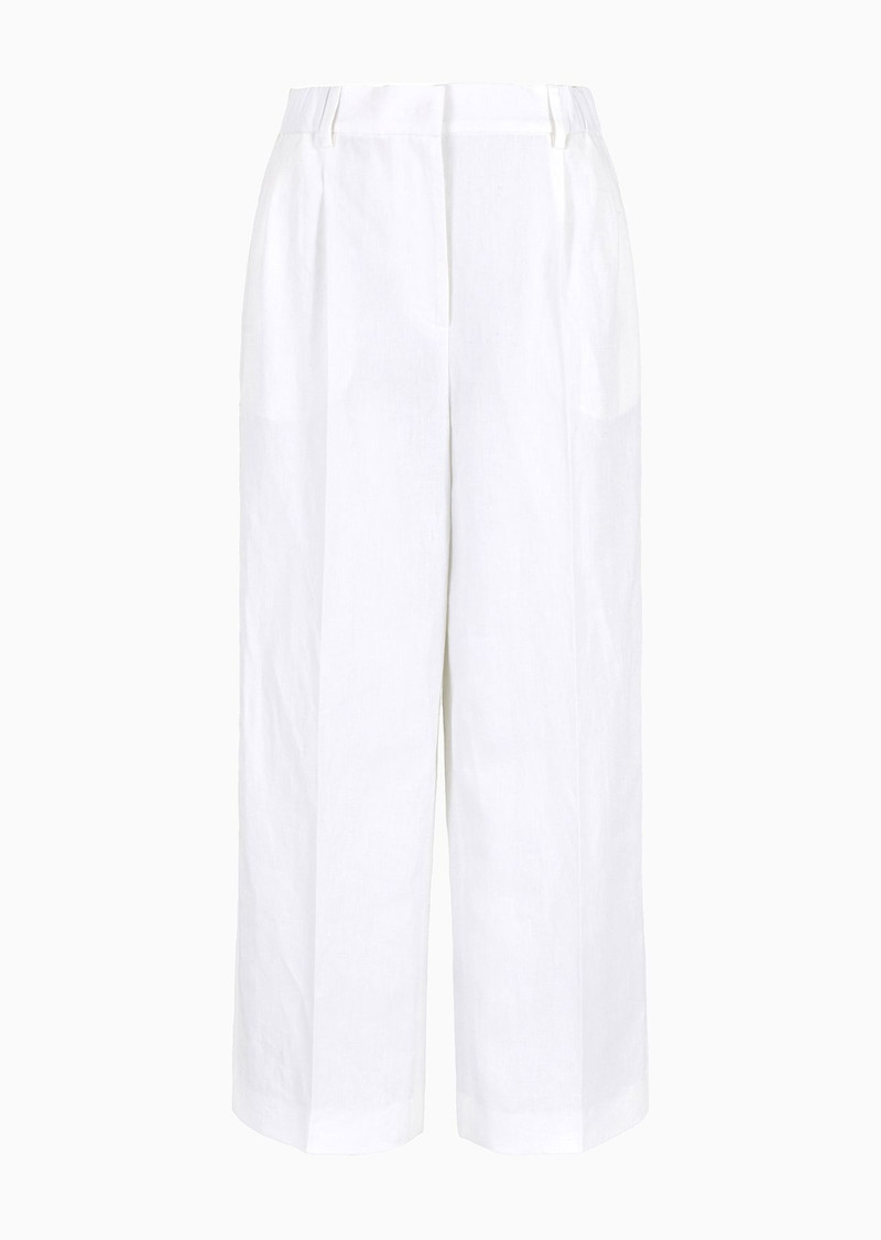Wide-legged linen trousers - 1