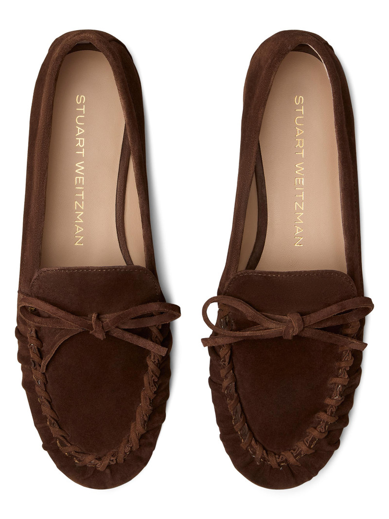 Women's Britt Bow Suede Loafers - Walnut 3