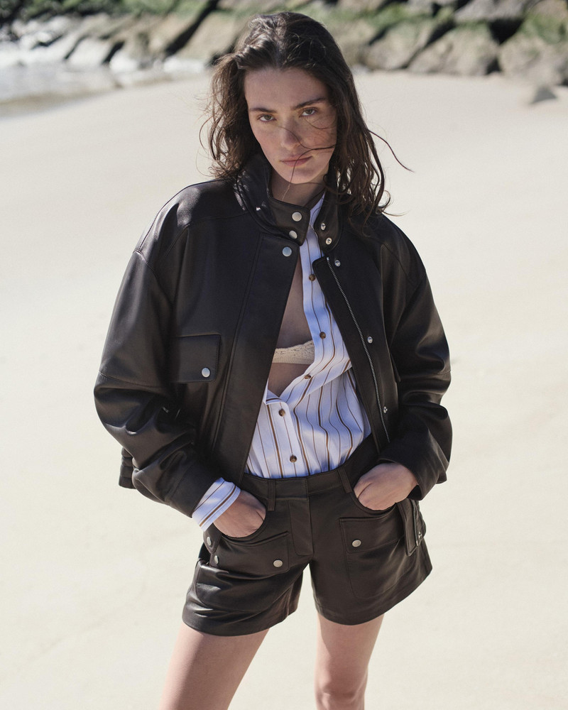 Aria Leather Bomber Jacket 8