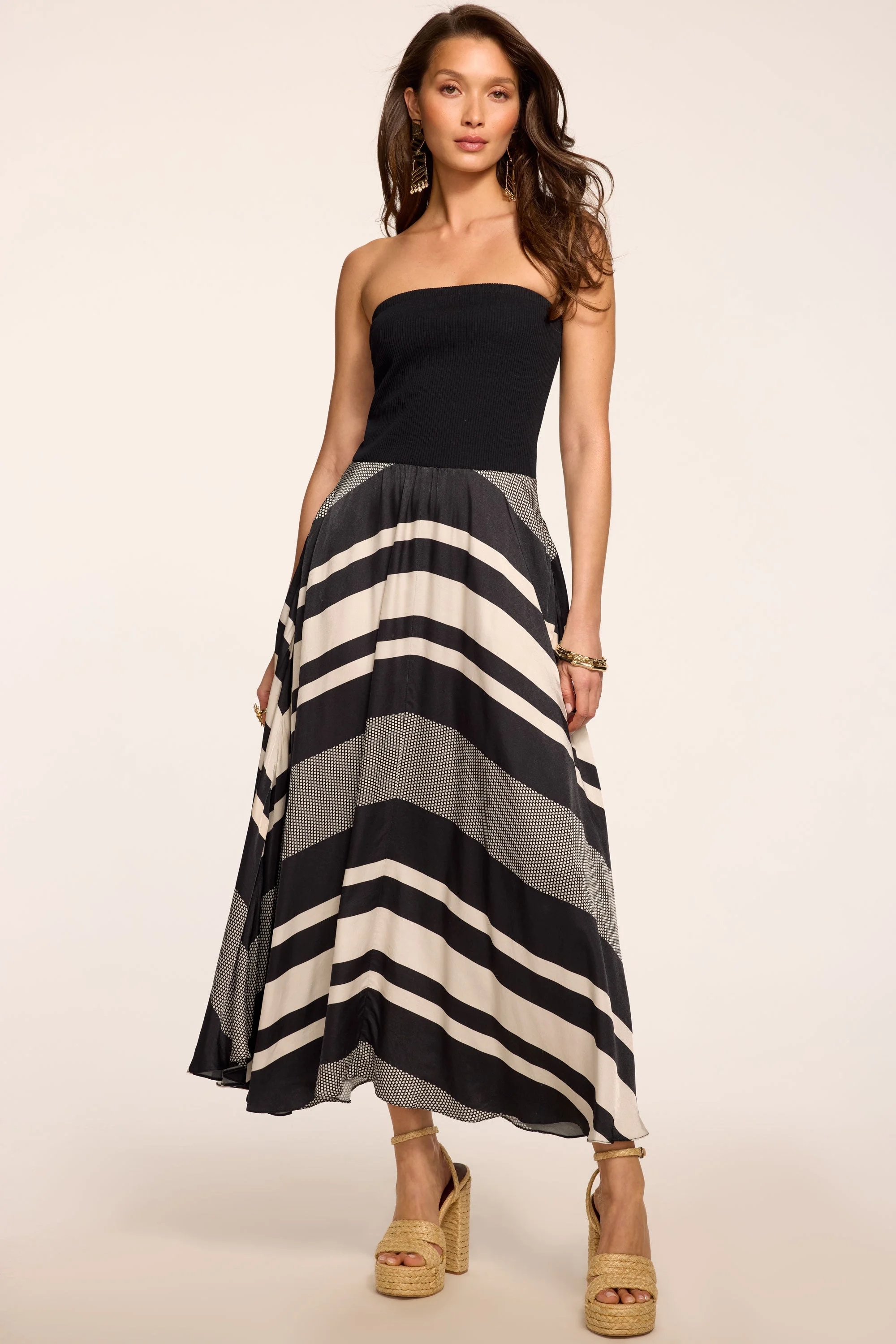 Oakley Printed Combo Knit Midi Dress - 1
