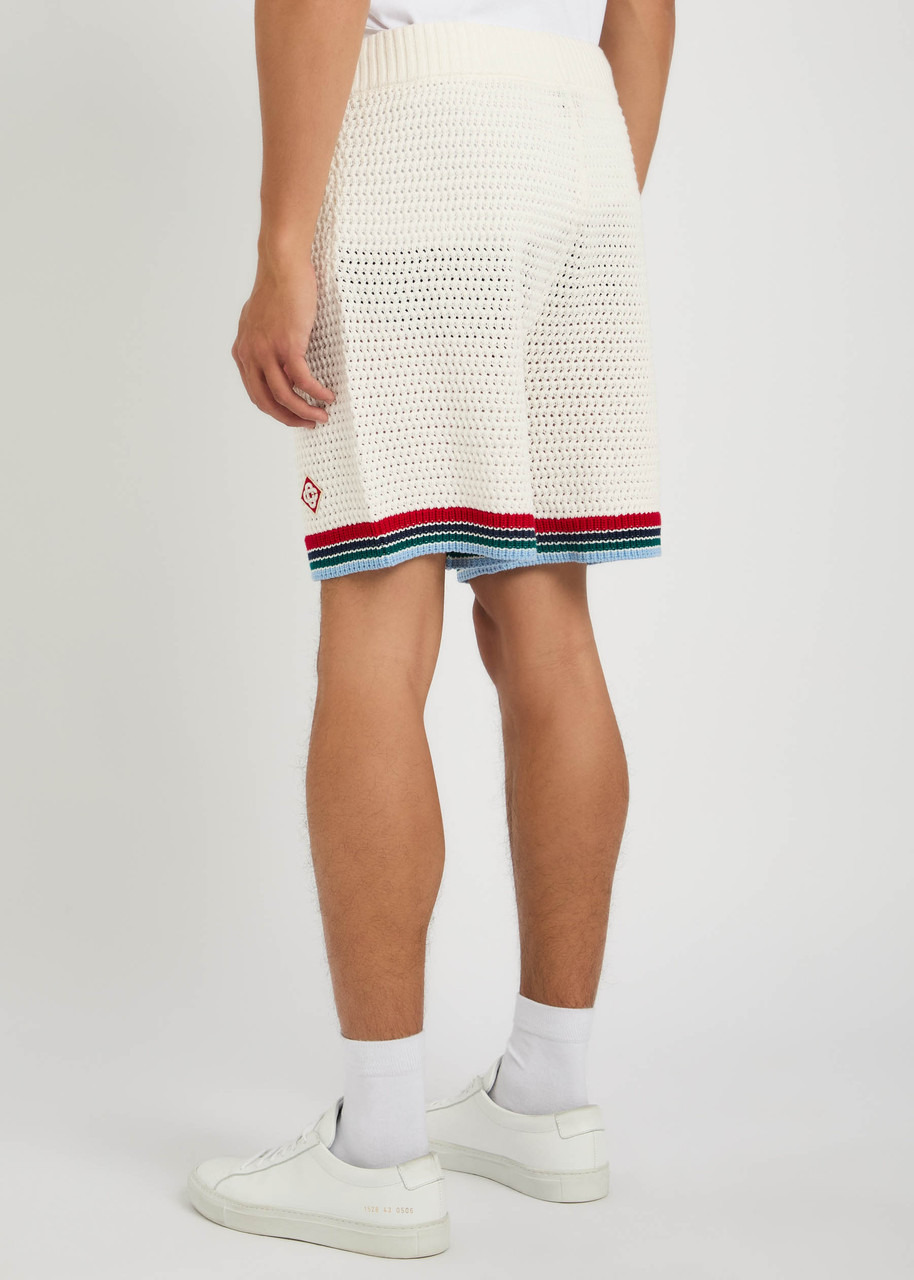 Casablanca Sporty Crochet Cotton Shorts - 3