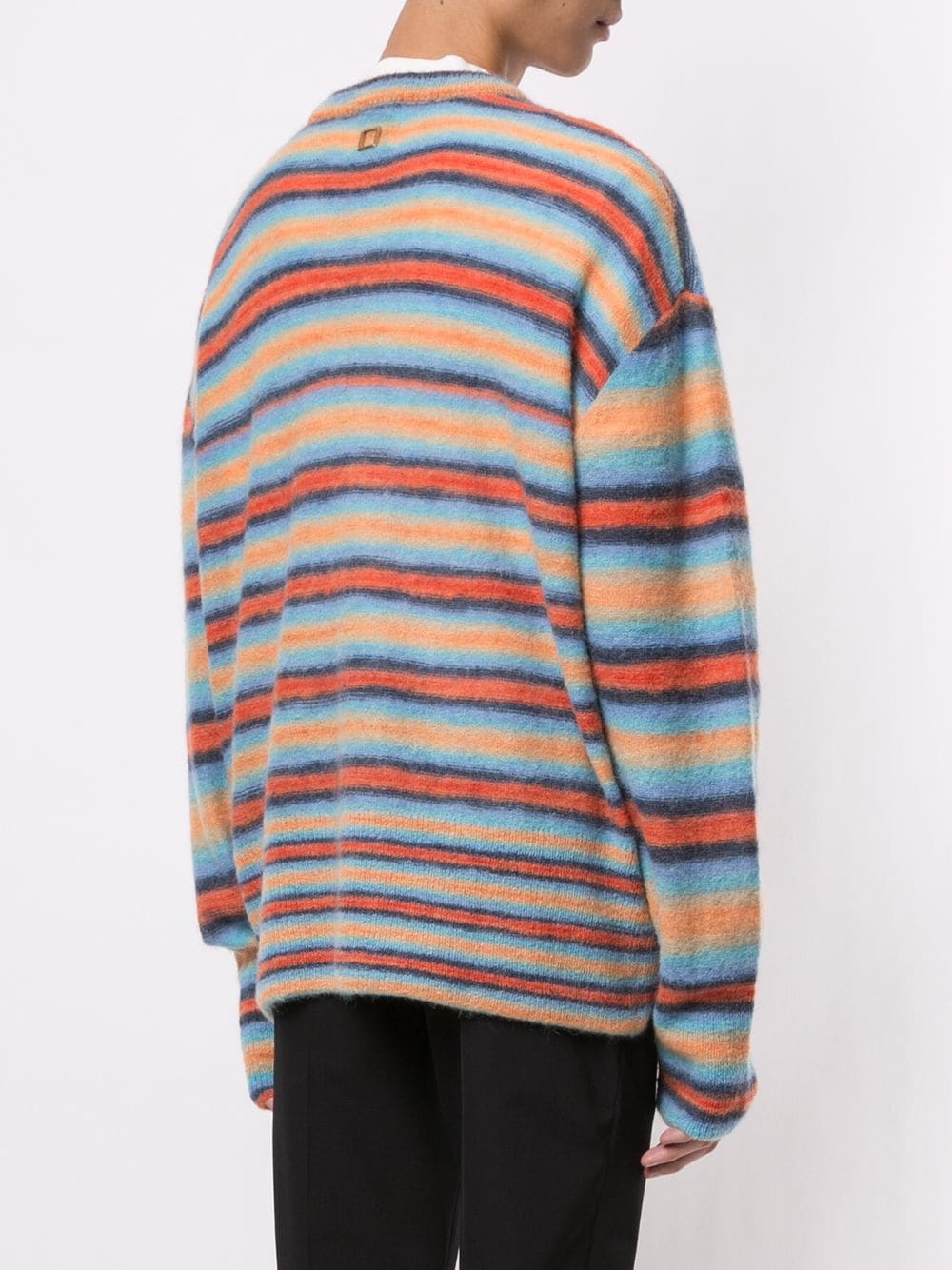 slit-hem striped sweater - 4