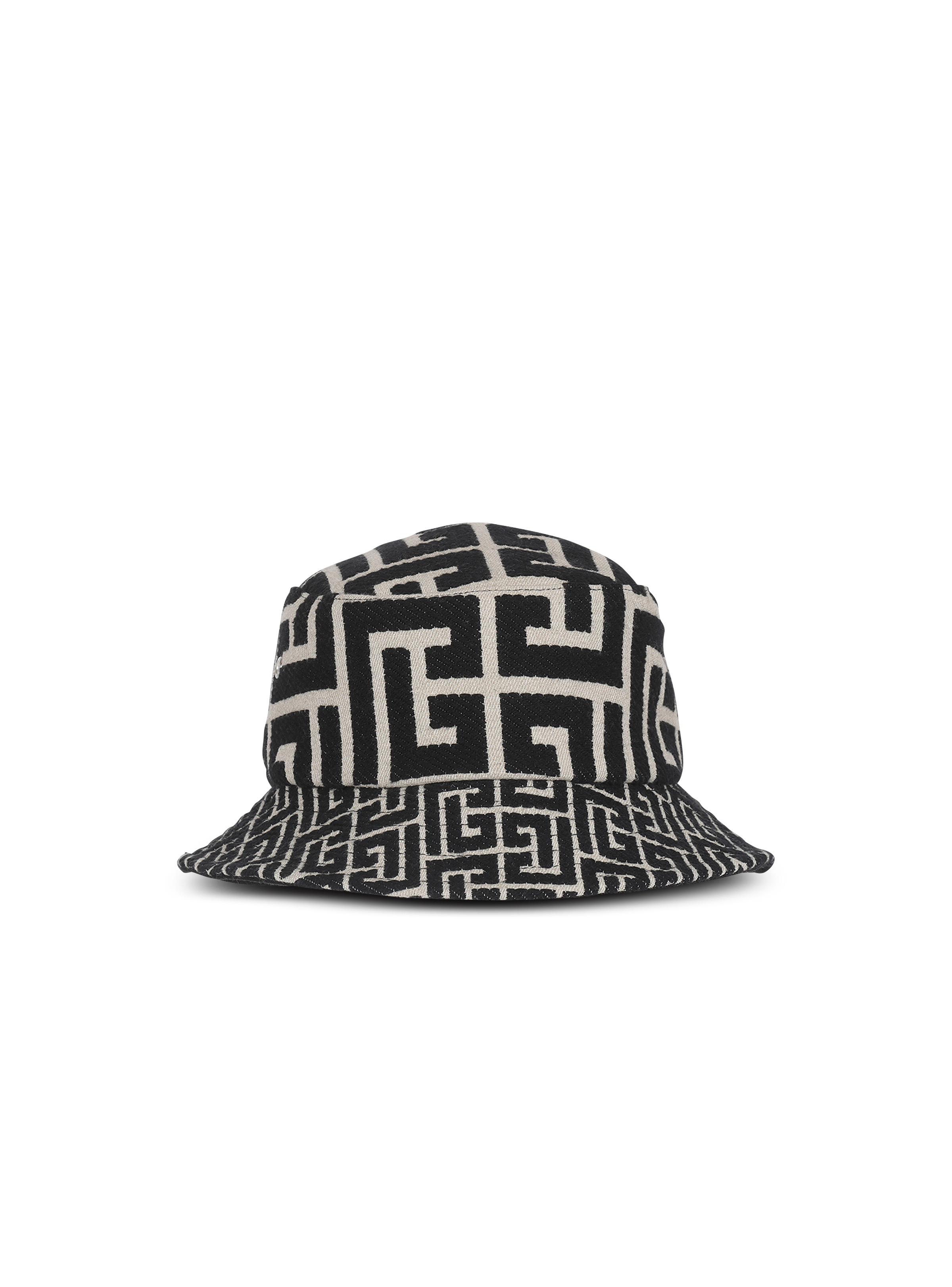 Cotton canvas bucket hat with Balmain Paris logo - 1