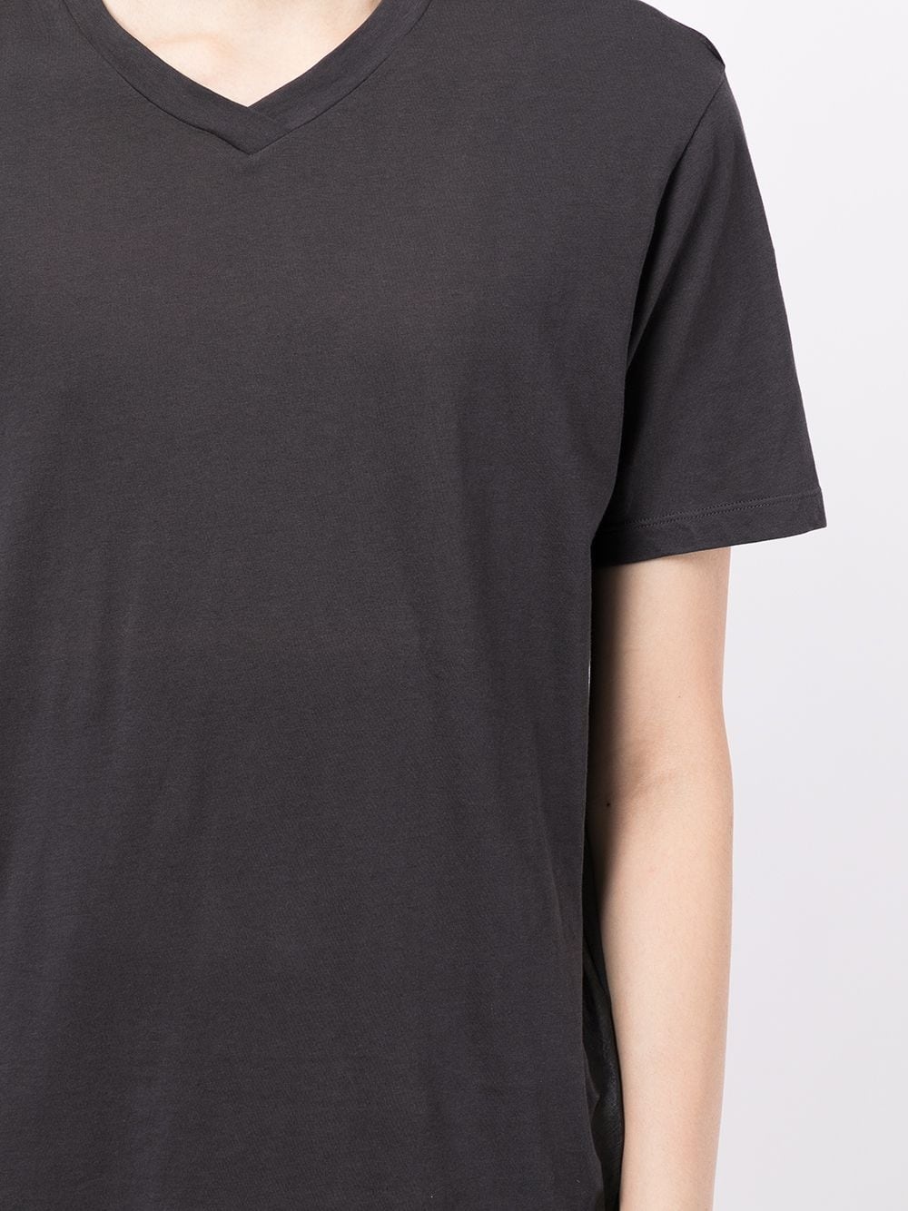 tonal silk-panel V-neck T-shirt - 5