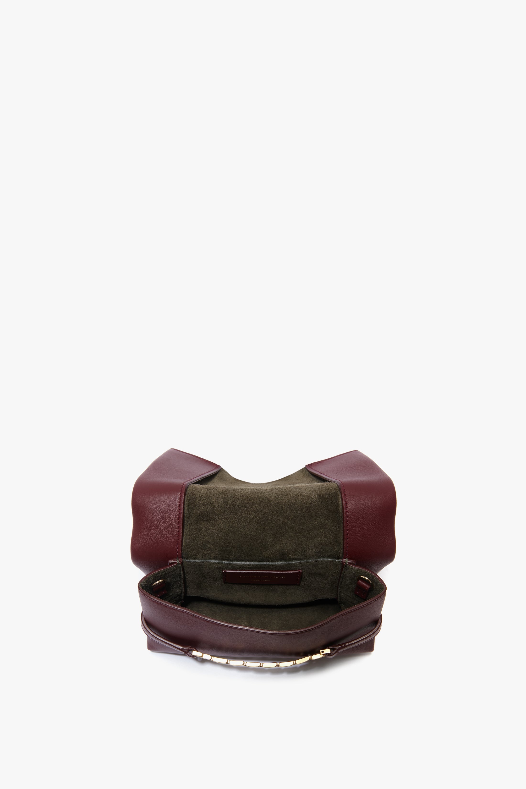 Mini Chain Pouch Bag With Long Strap In Burgundy Leather - 5