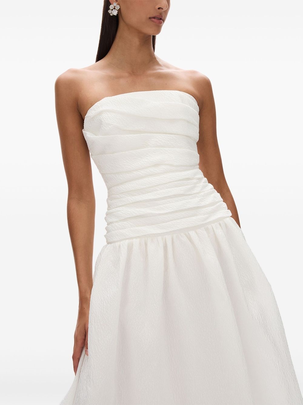 strapless ruched dress - 5