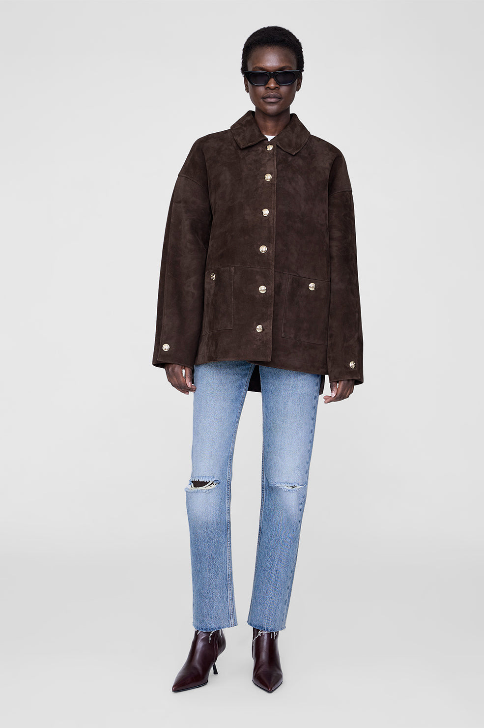 Luca Suede Jacket - Deep Brown - 5