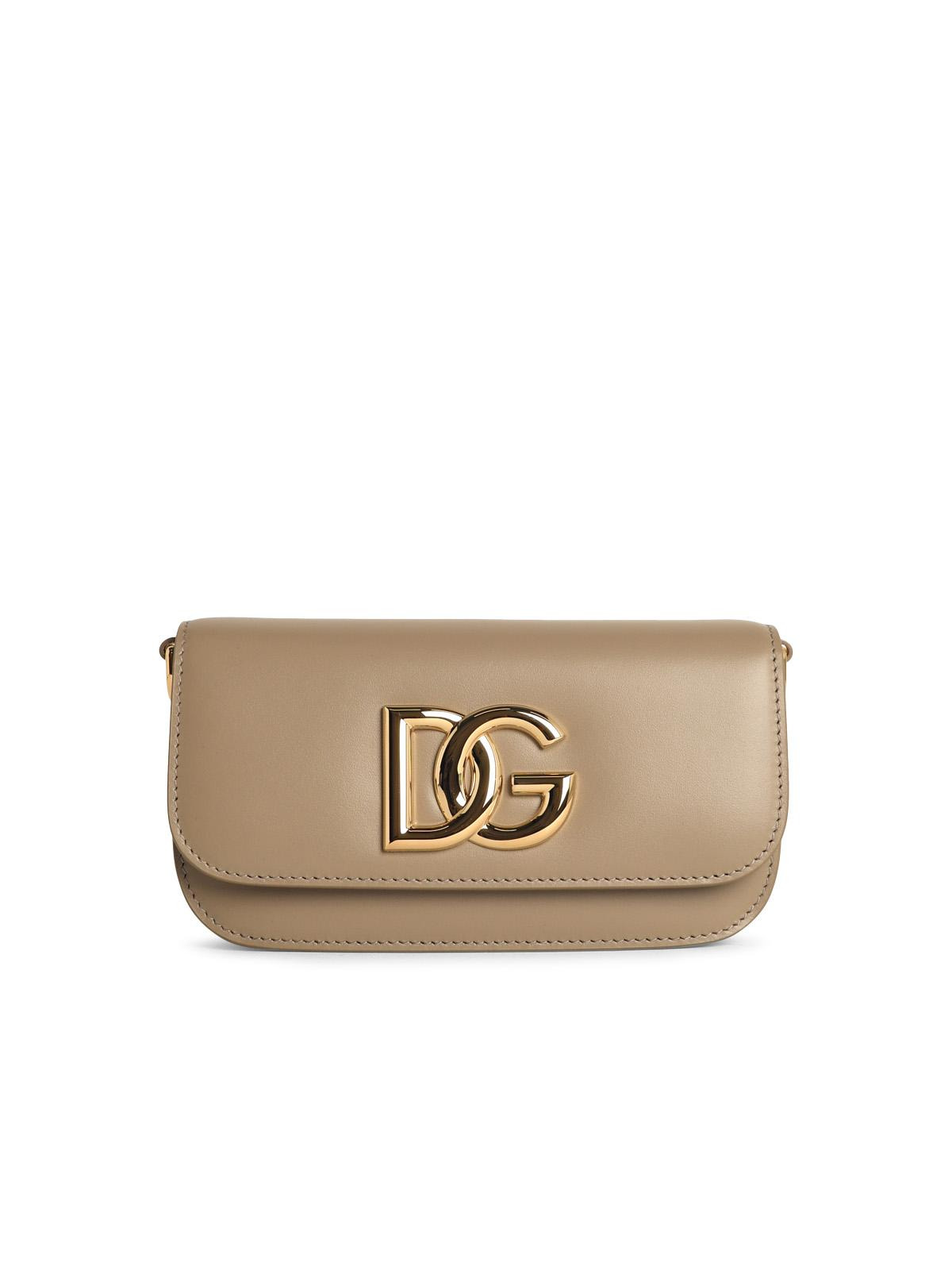 Dolce & Gabbana '3.5' Leather 'Taupe' Crossbody Bag Women - 1