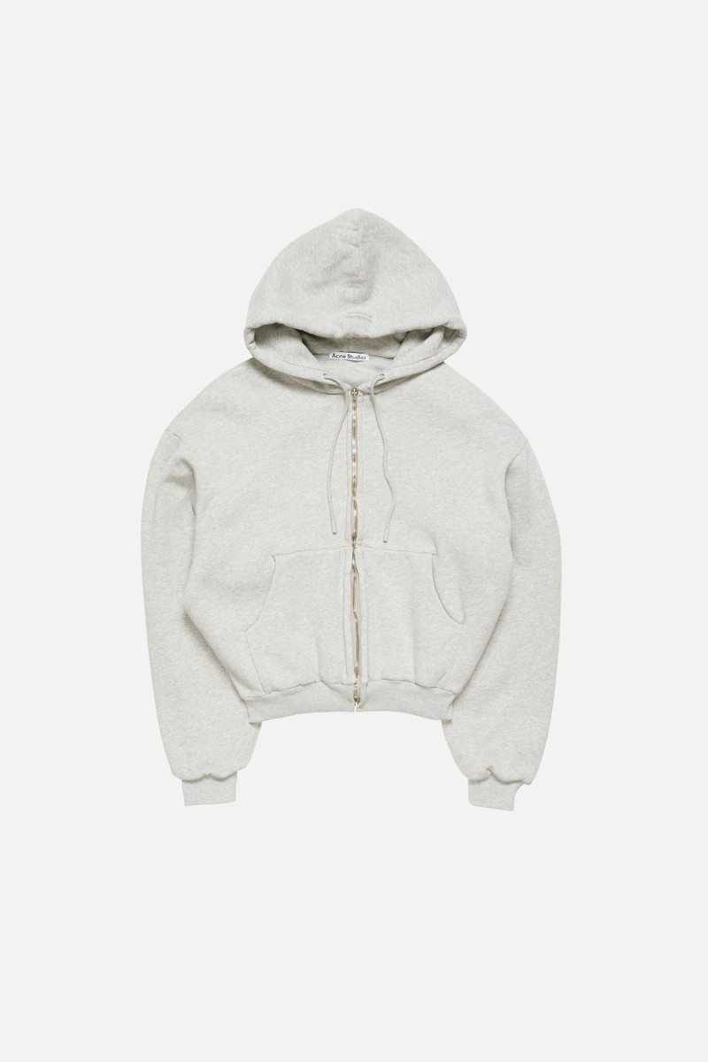 Hooded zip-up sweatshirt - Grey Melange 6