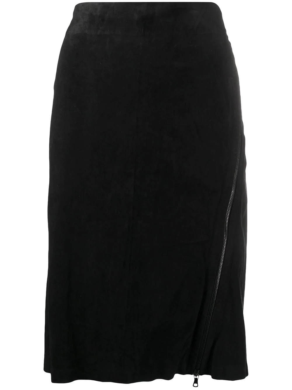 high-rise suede pencil skirt - 1