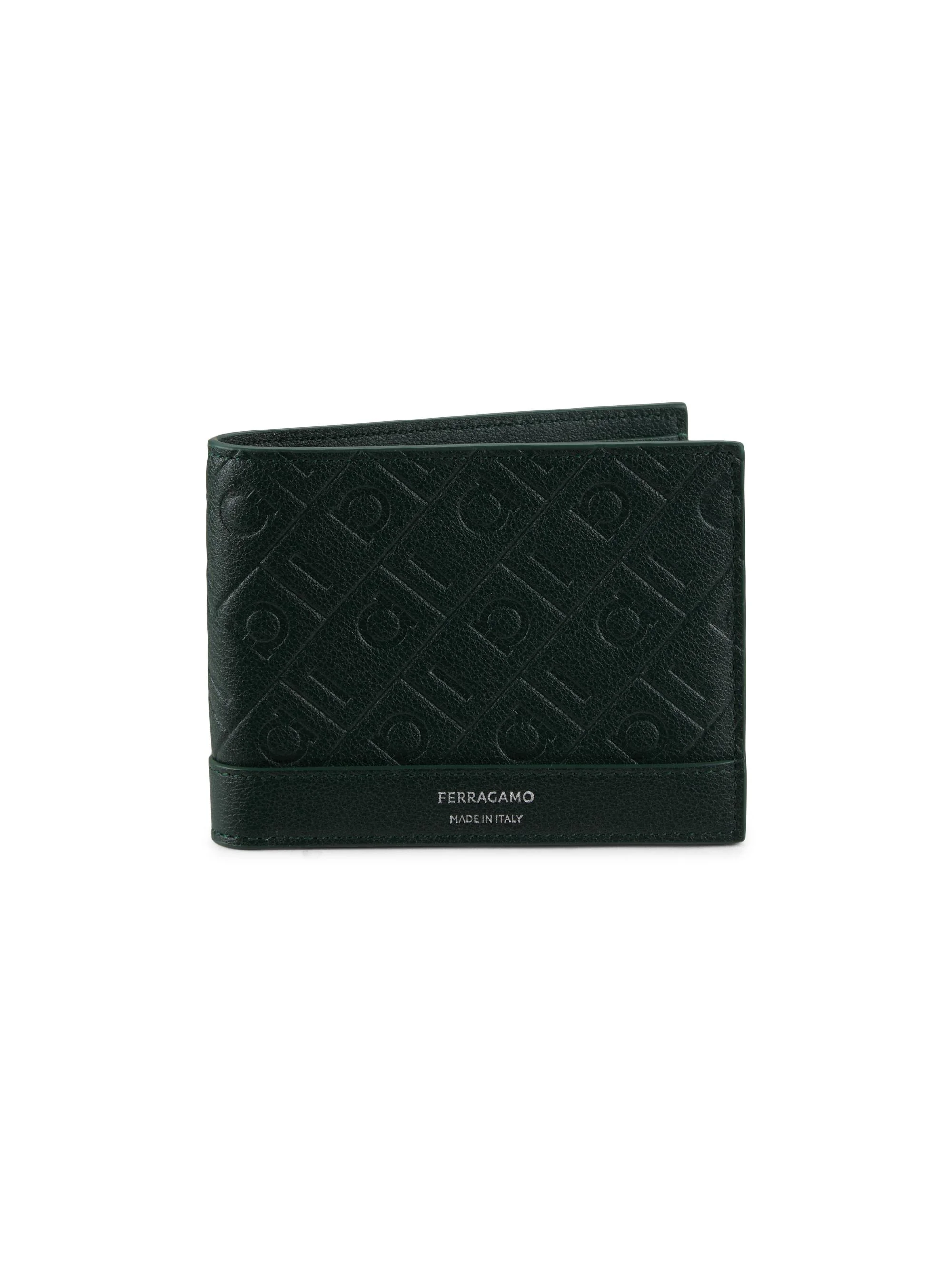 Men's MD Embossed Gancio Bi-Fold Wallet - Moss - 1