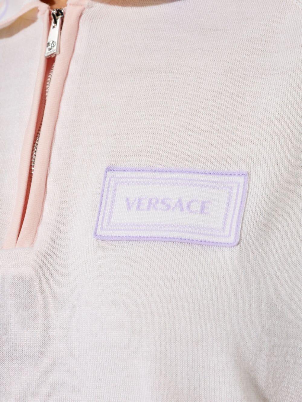 logo-patch knitted polo shirt - 5