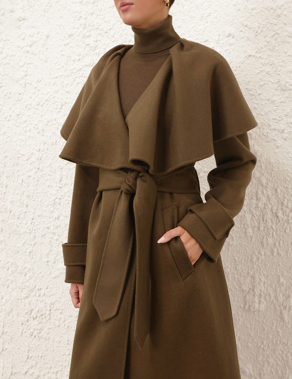 CRUSH LONG CAPE COAT - 5