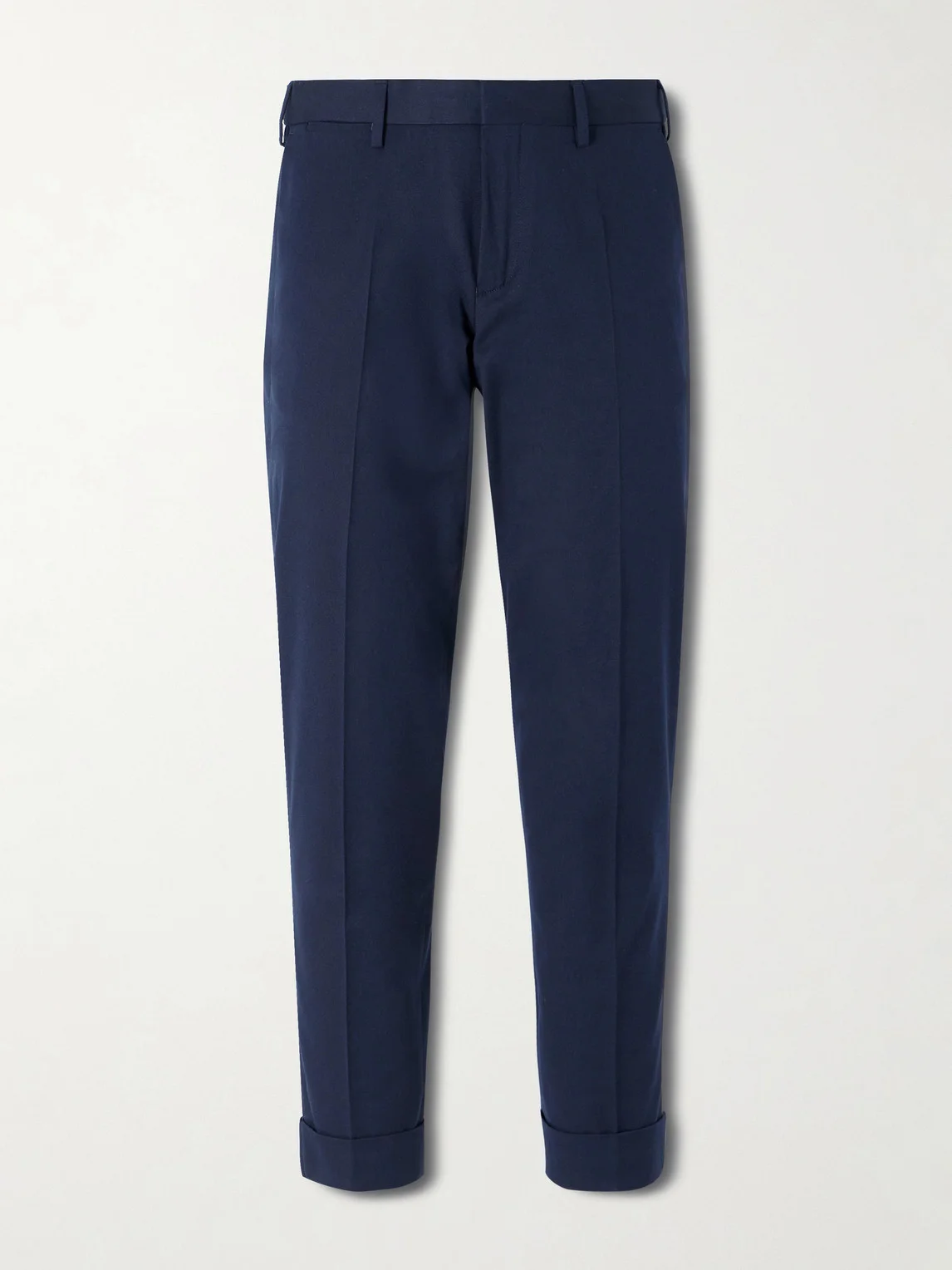 Straight-Leg Cotton and Wool-Blend Trousers - 1