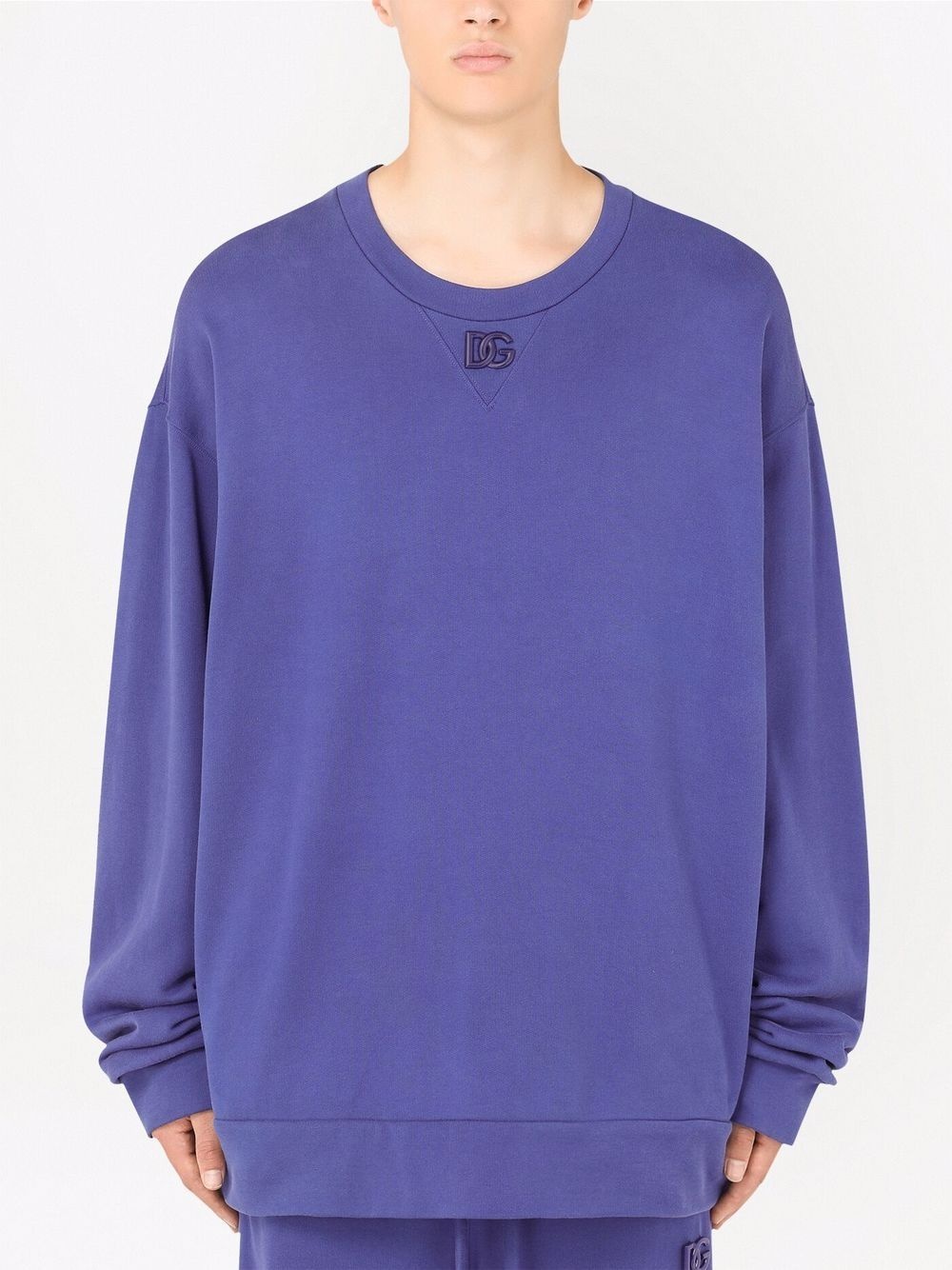 drop-shoulder embroidered logo sweatshirt - 3