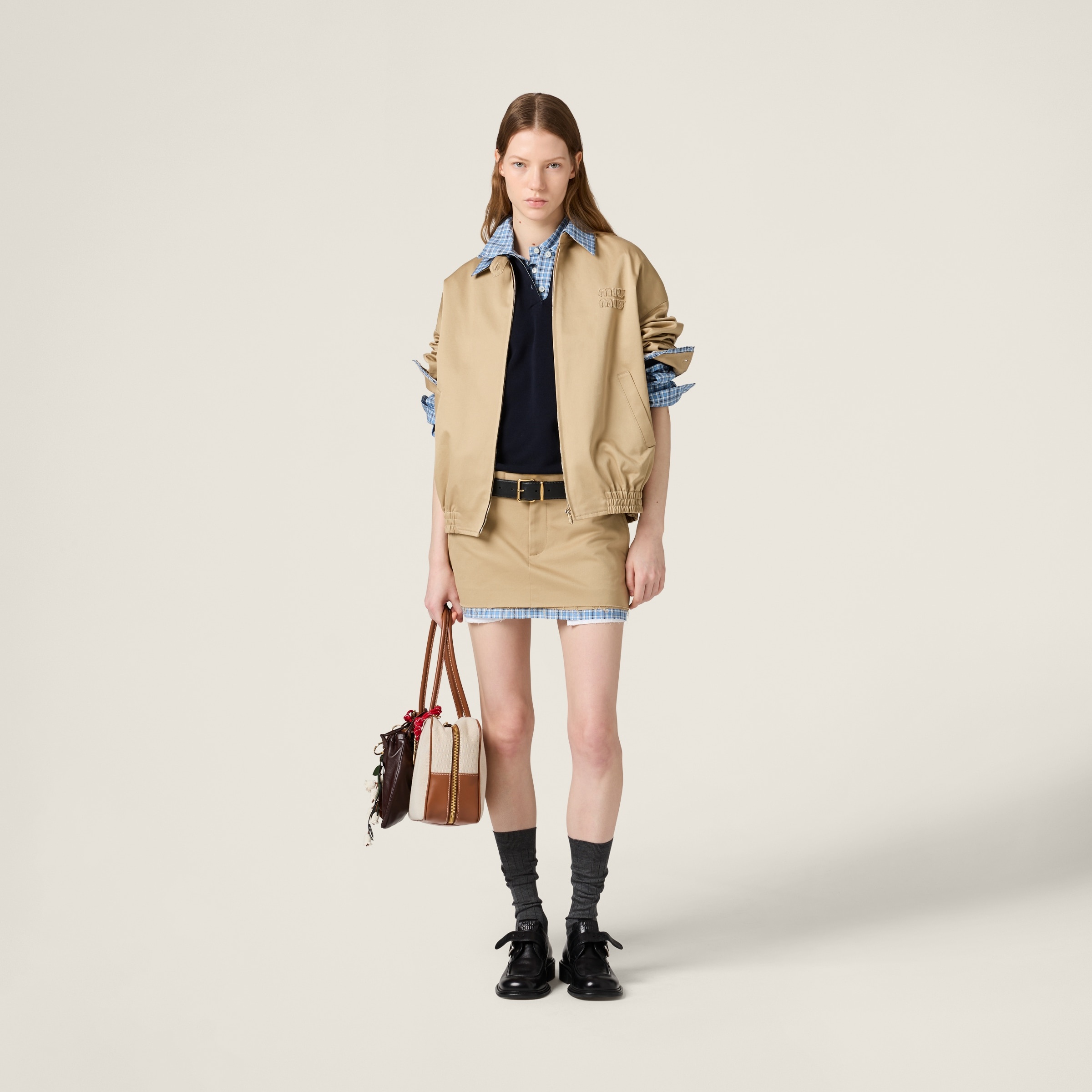 ミニスカート Chino miniskirt MG2243_1UPX_F0008_S_OOO Miu Miu Chino miniskirt | REVERSIBLE